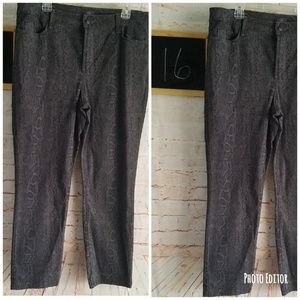 NYDJ Sheri Skinny Python Dark Ash Gray Jeans